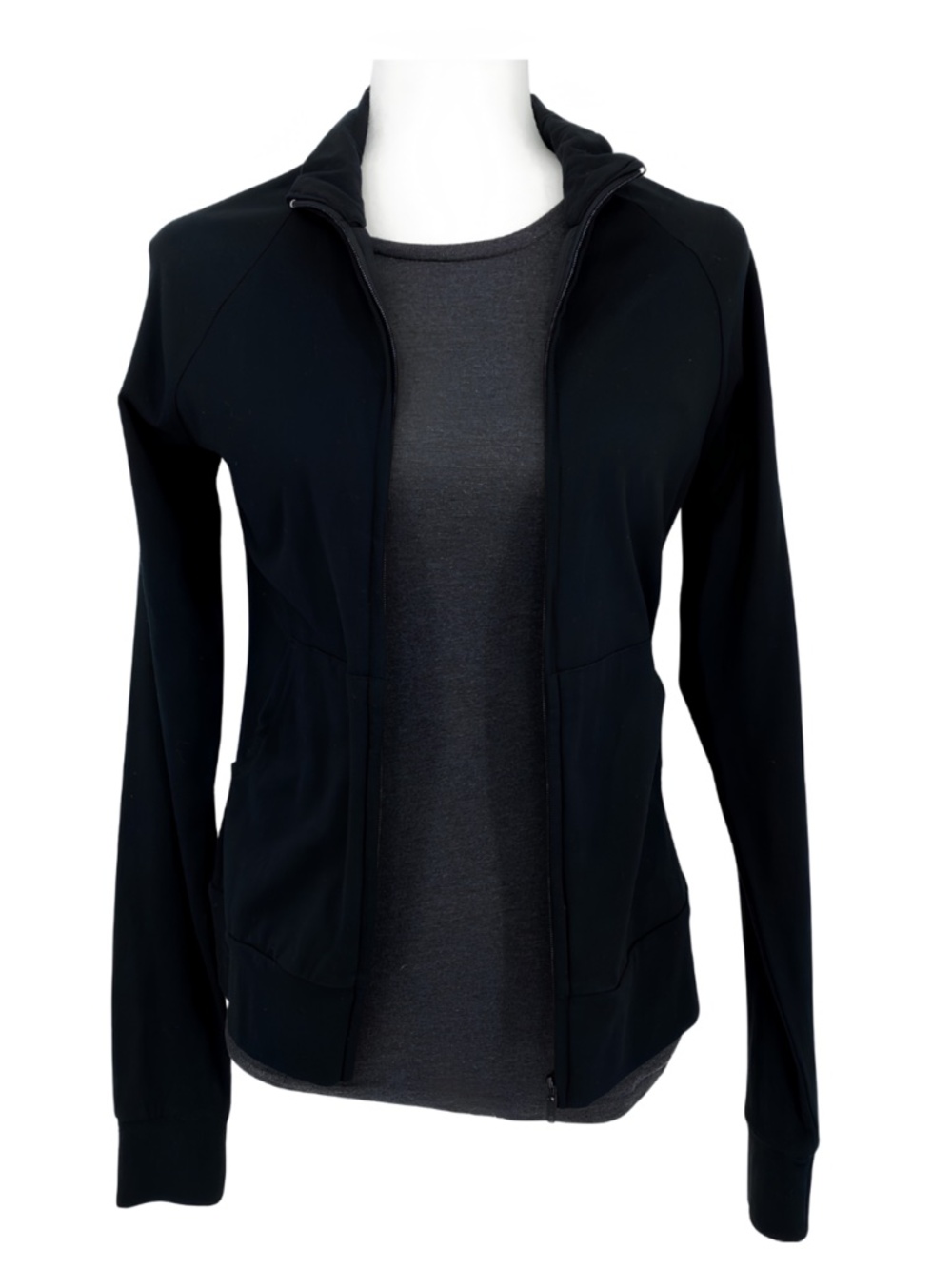 Black Zip Up Sweatshirt Long Sleeve & Grey Bella Short Sleeve Shirt Bundle (2)